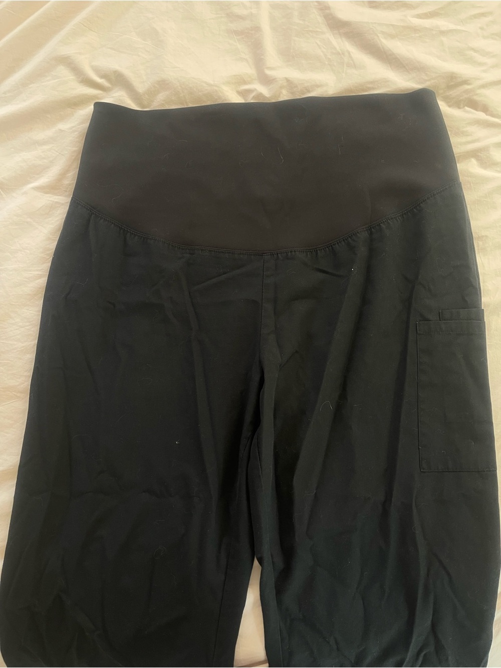 Mandala Black Maternity Scrub Pants